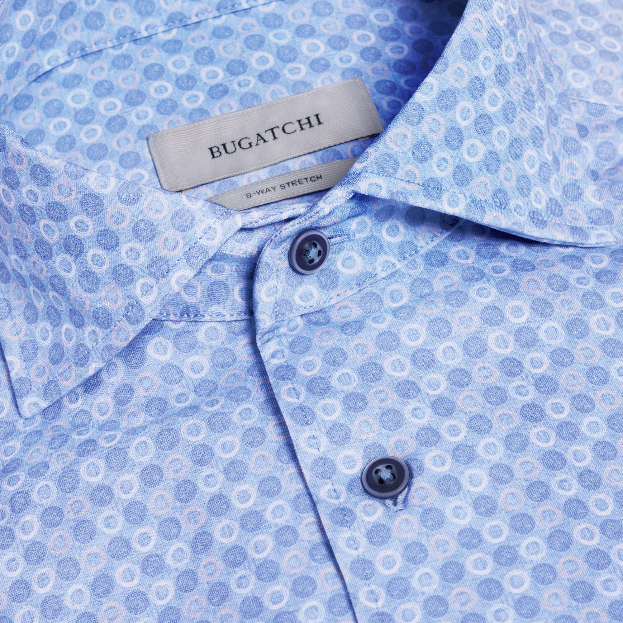 Miles OoohCotton Geometric Short-Sleeve Shirt | Bugatchi