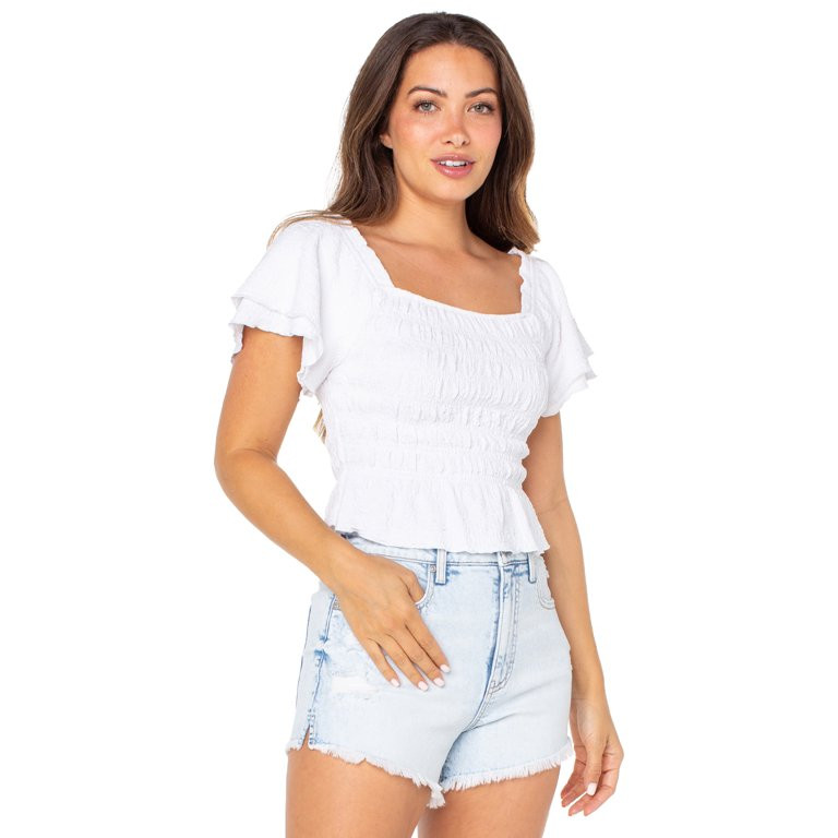 Celebrity Pink Juniors Flutter Sleeve Top | Walmart (US)