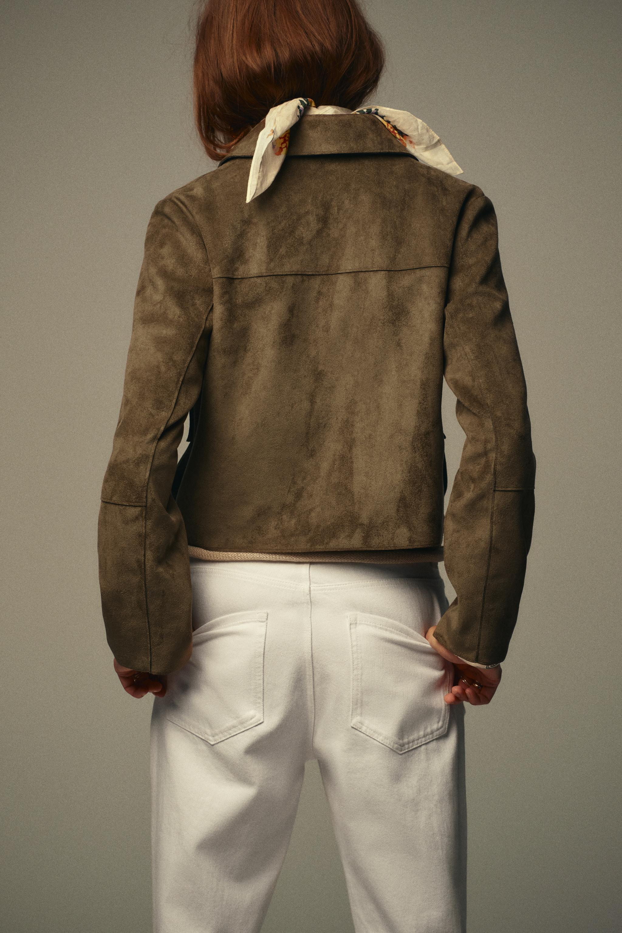 FAUX SUEDE CROPPED JACKET | Zara US