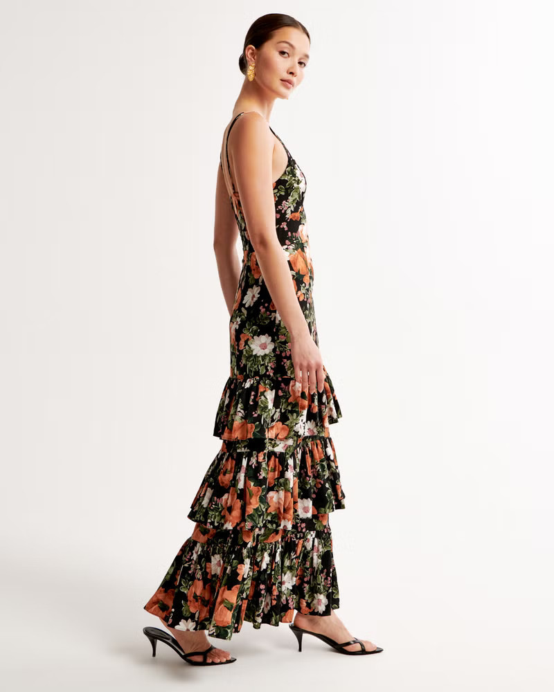 Women's Ruffle Tiered Maxi Dress | Women's New Arrivals | Abercrombie.com | Abercrombie & Fitch (US)