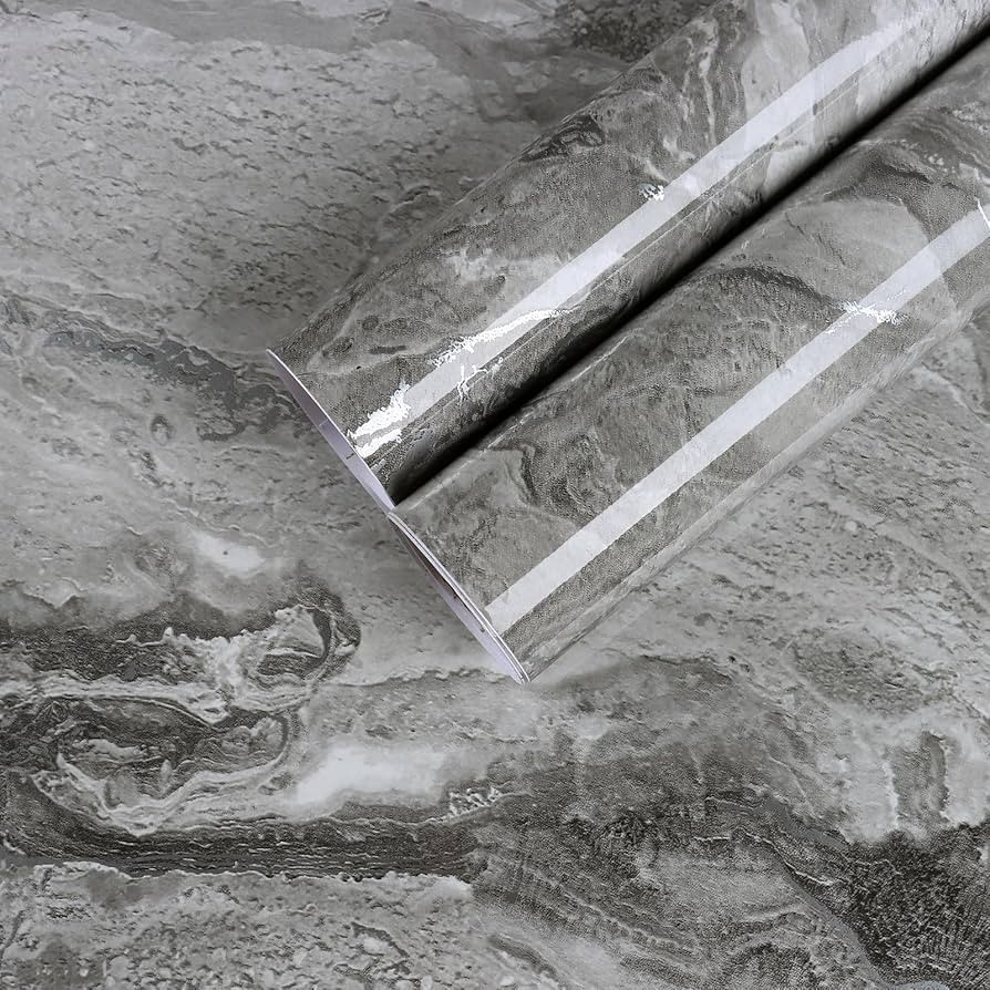 30”x236” Marble Contact Paper for Countertops Waterproof Peel and Stick Glossy Marble Sticker... | Amazon (US)