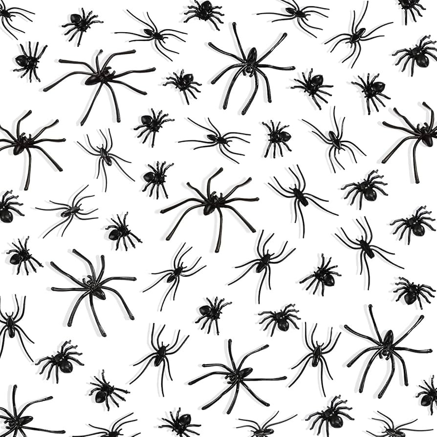 BAINFE 3 Sizes 150 Pieces Plastic Spiders Halloween Realistic Plastic Spiders Small Spiders Fake ... | Amazon (US)