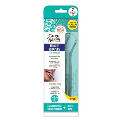 GuruNanda Spoon Shaped Stainless Steel Tongue Scrapers - 2ct | Target