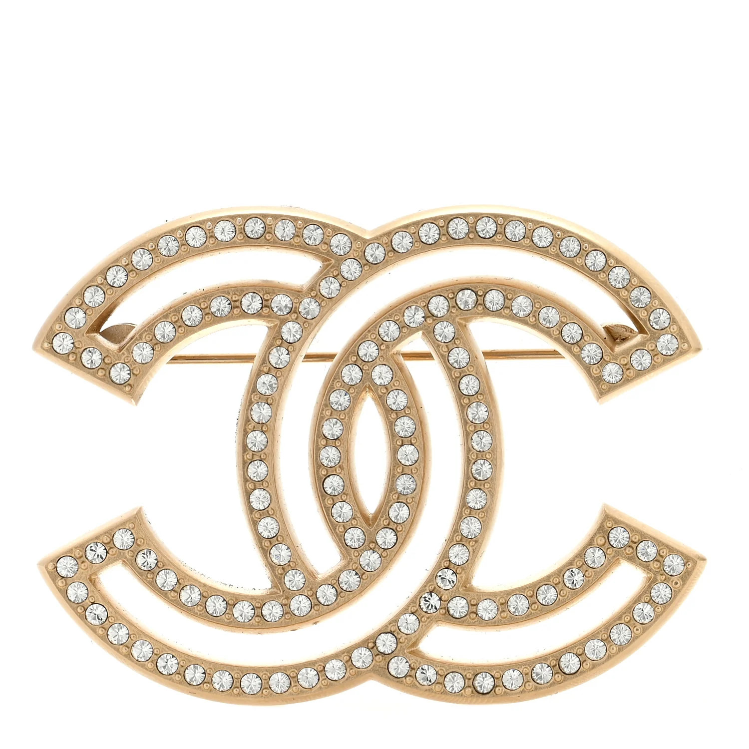 Crystal CC Brooch Light Gold | FASHIONPHILE (US)