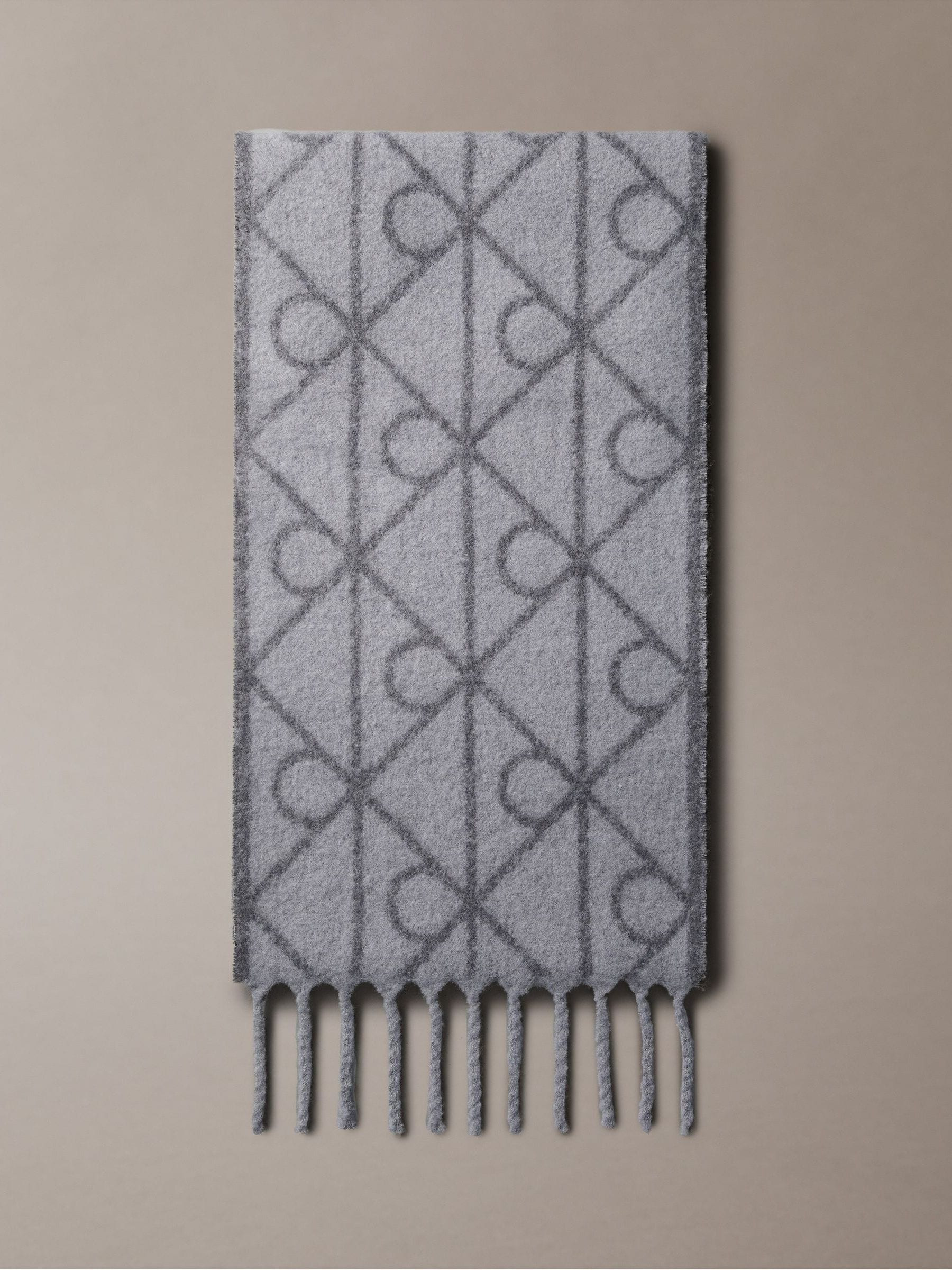 Calvin Klein Calvin Klein Grey Warm Wool Blend Logo Scarf | Next US