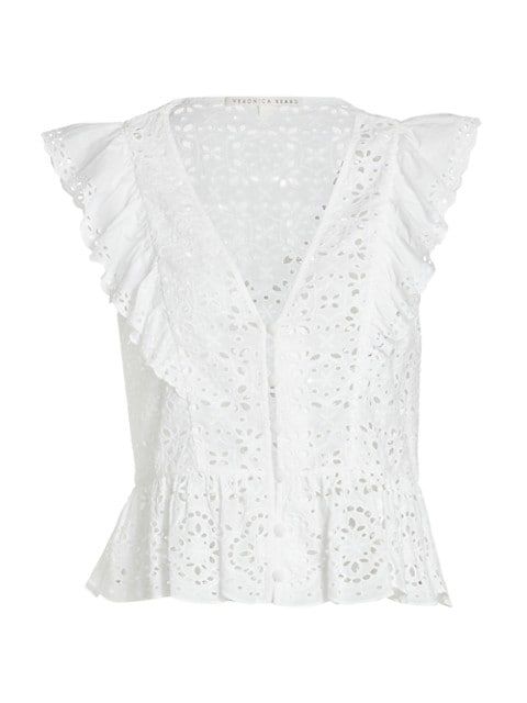 Araya Eyelet Ruffle Top | Saks Fifth Avenue