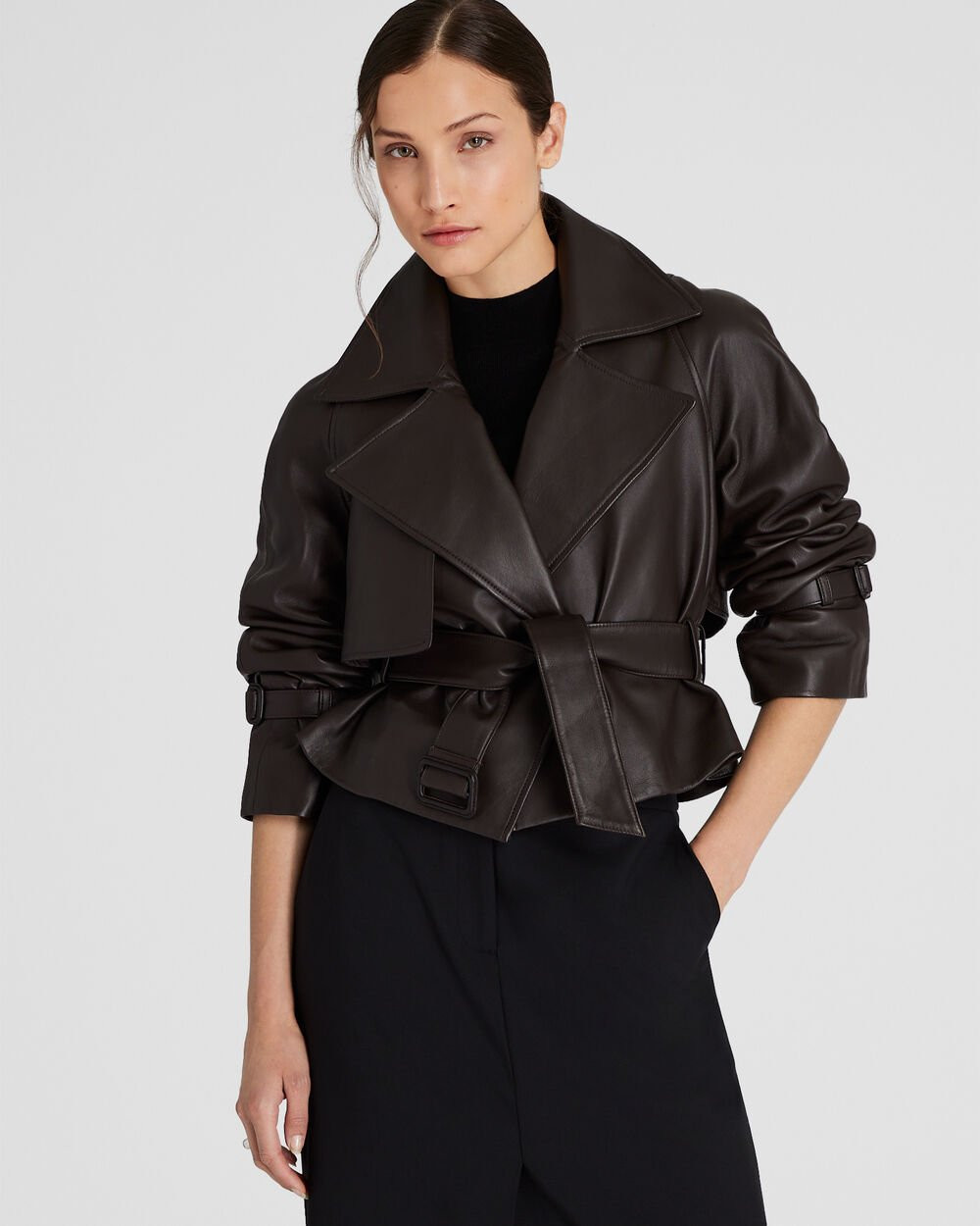Cropped Leather Trench | Club Monaco (Global)