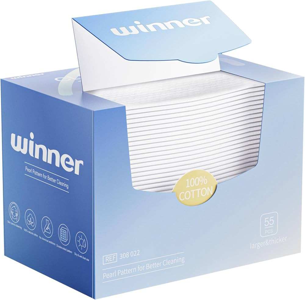 Winner Face Towels, 100% USDA Biobased Facial Towelettes XL, Disposable Face Towel for Sensitive ... | Amazon (US)
