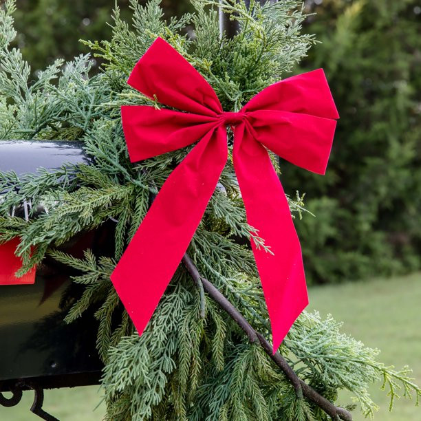 Holiday Time Red Wreath Bow Christmas Decoration, 15” | Walmart (US)