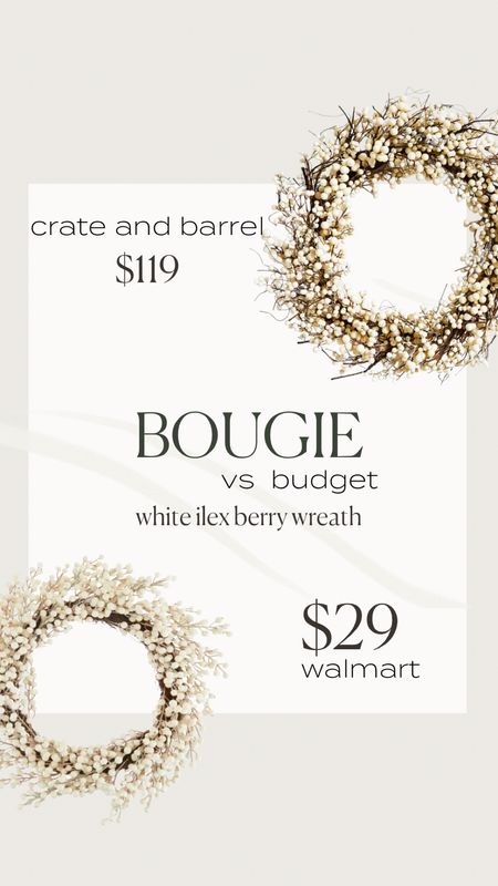 Look for less white ilex berry wreath! A link to the crate and barrel Garland here as well. I’ve had it with yours and the quality is amazing.

#LTKhome #LTKSeasonal #LTKHoliday