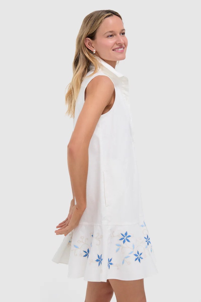 White Embroidery Sleeveless Callahan Dress | Tuckernuck (US)