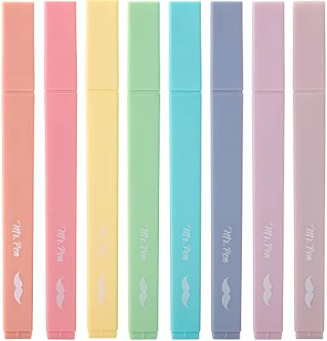 Mr. Pen- Aesthetic Cute Pastel Highlighters Set, 8 pcs, Chisel Tip, Candy Colors, No Bleed Bible ... | Amazon (US)