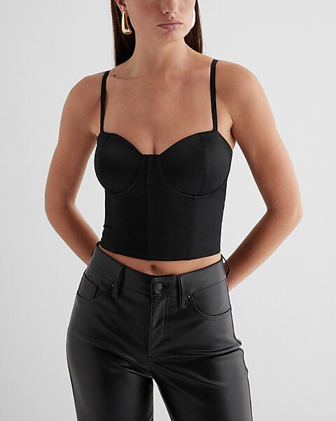 Body Contour Satin Corset Cami With Bra Cups | Express