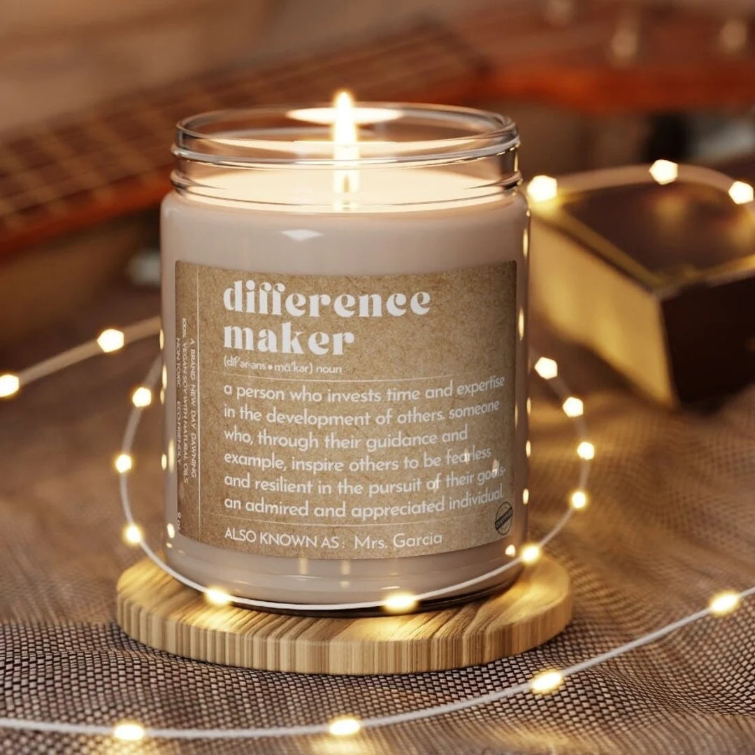 Custom Difference Maker Candle, Christmas, Personalized Thank You Gift, Graduate, Coworker, Boss,... | Etsy (US)