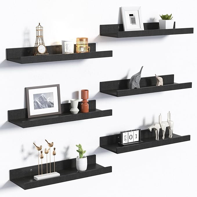 upsimples Floating Shelves for Wall, Wall Shelves for Decor Storage Set of 6, Wall Mounted Wood S... | Amazon (US)