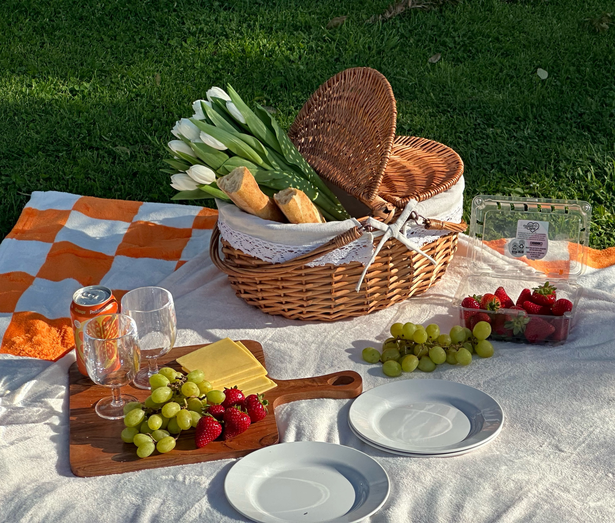 the cutest picnic setup 🧺🍊🫶🏼 i’m actually obsessed w this picnic basket it’s so cute 