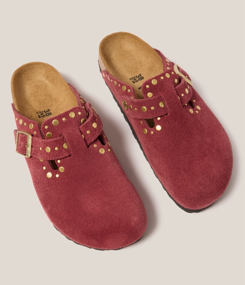 I have been eyeing these red stud Birkenstocks mules for MONTHS and they are finally on sale at certain retailers! I have never checked out so fast  

#LTKFindsUnder100 #LTKSaleAlert