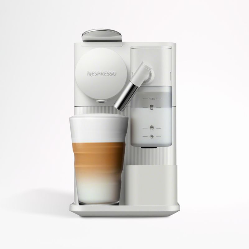 De'Longhi Silky White Lattissima One Evo Espresso Maker | Crate and Barrel | Crate & Barrel
