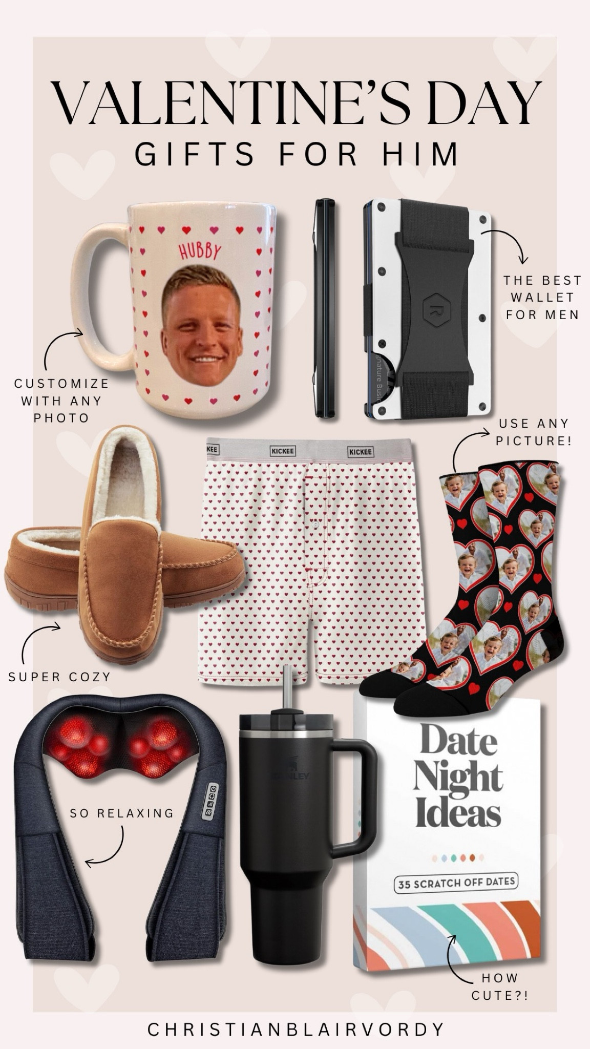 Valentine's Day, Gifts for men

#christianblairvordy

#valentinesday #vday #valentine #forhim #giftguide #gift #socks #stanley #slippers

#LTKFindsUnder50 #LTKMens #LTKGiftGuide