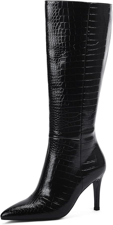 Modatope Knee High Boots Women Tall Boots Pointed Toe Stiletto High Heel Side Zipper Long Boots f... | Amazon (US)