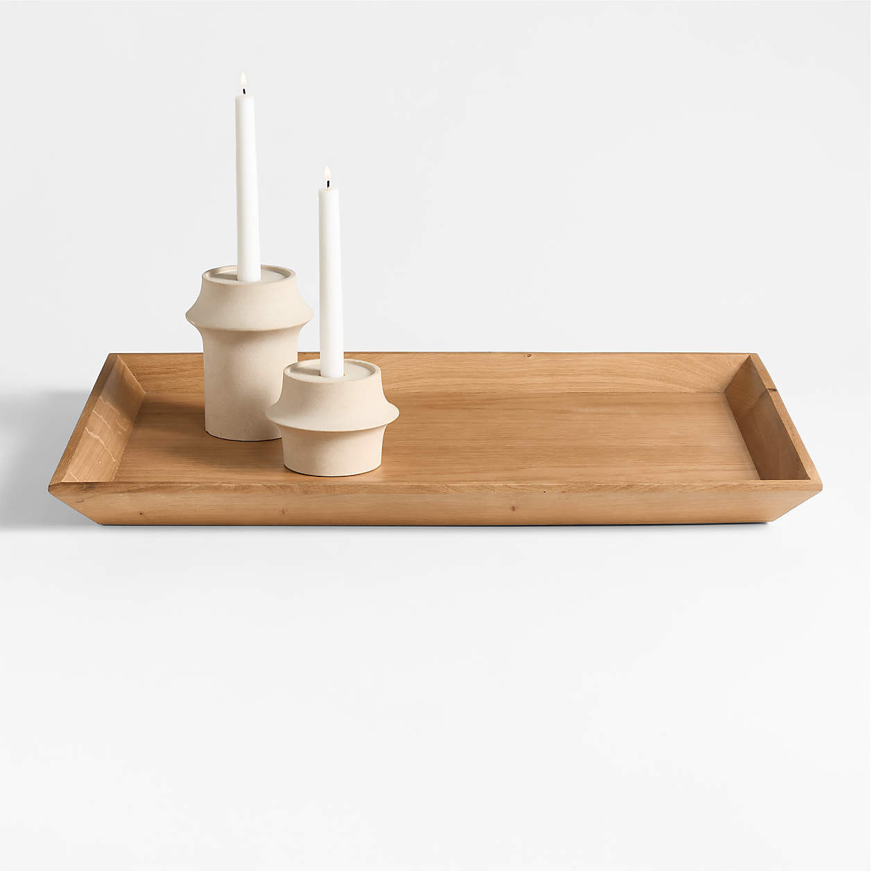 Memento Small Natural Oak Wood Tray + Reviews | Crate & Barrel | Crate & Barrel