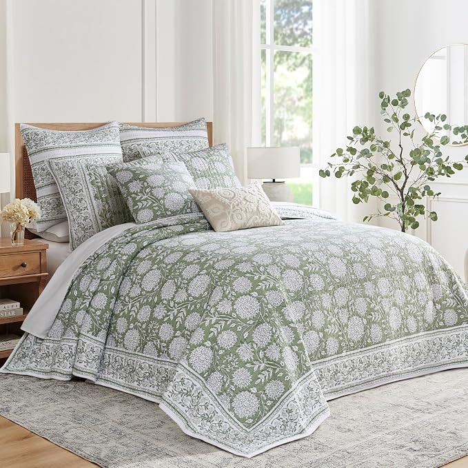 Levtex Home – Adare Sage Bedspread Set – King Bedspread (120x106in.) and 2 King Shams (20x36i... | Amazon (US)