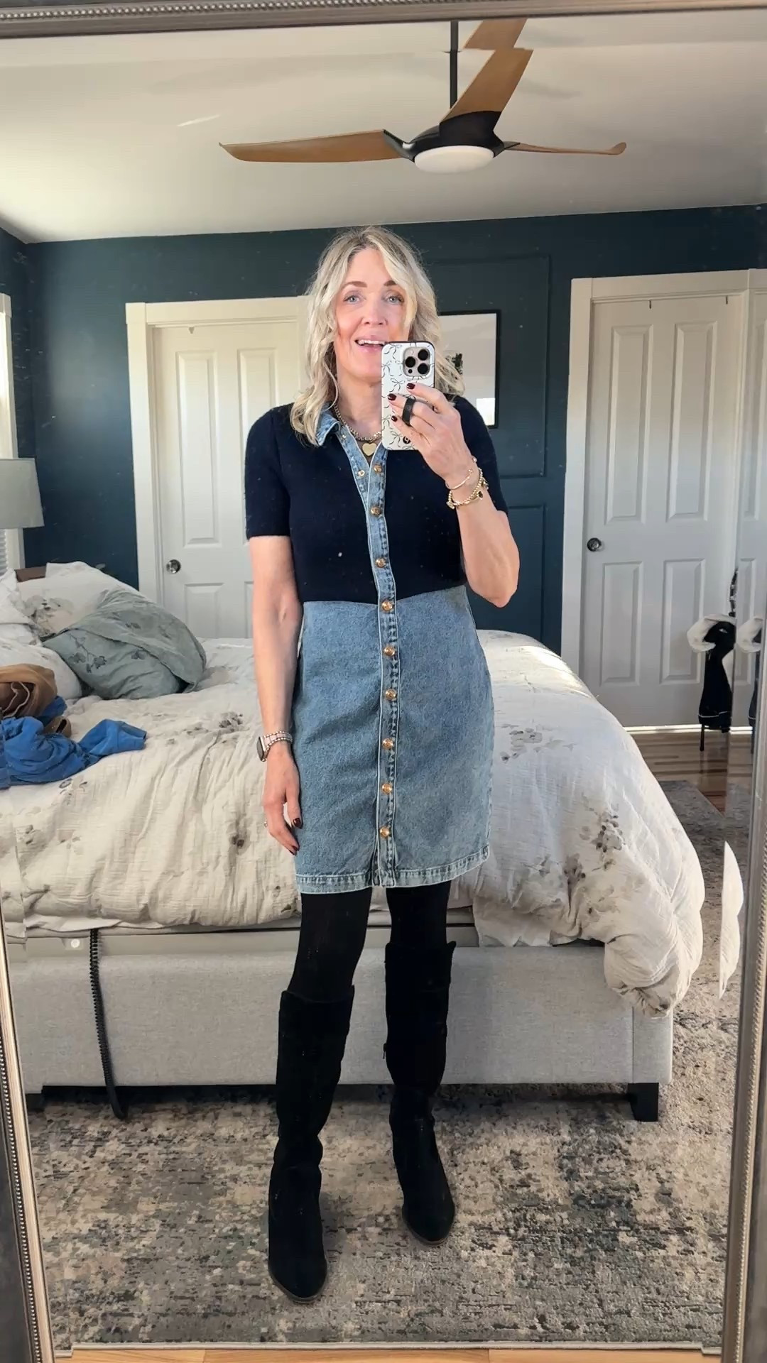 This darling mixed media denim dress from Anthropologie is the perfect Thanksgiving dress - cute and comfortable! Wearing size small. Currently on sale!

denim dress, Anthropologie dress, Anthropologie sale, fashion over 40, mom style, 

#LTKFindsUnder100 #LTKSaleAlert #LTKootd