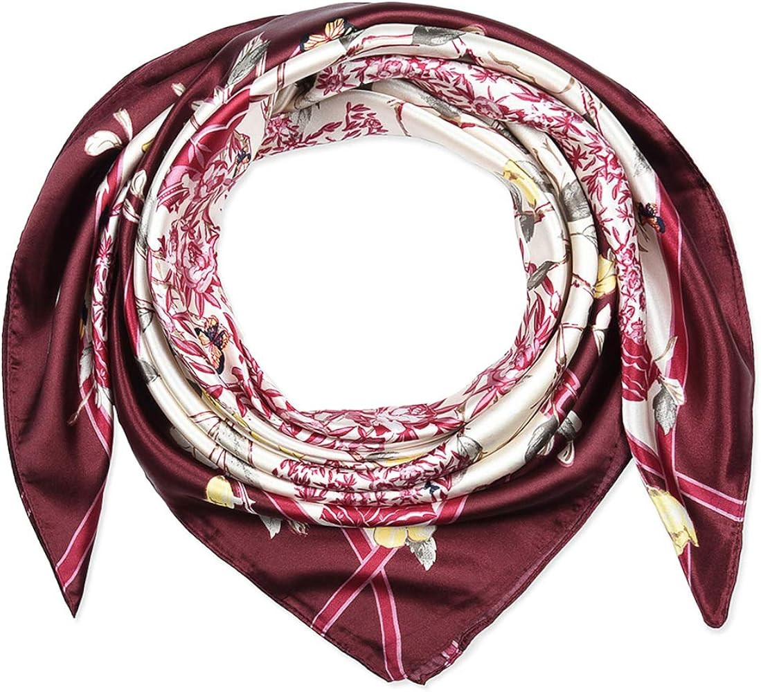 corciova 35 x 35 Large Square Hair Scarf for Women Silk Like Curly Headband Tie Sleeping at Night... | Amazon (US)