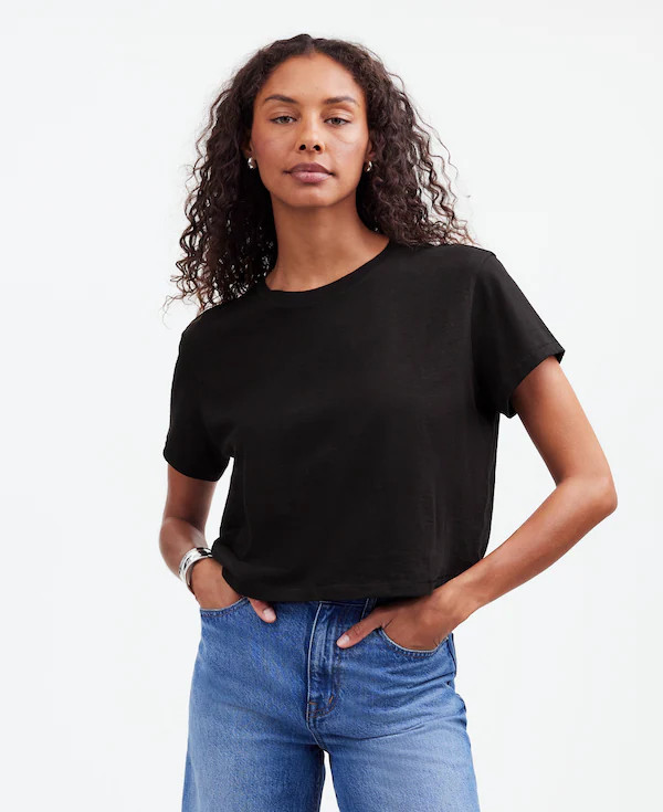 Slub Boxy-Crop Tee | Madewell