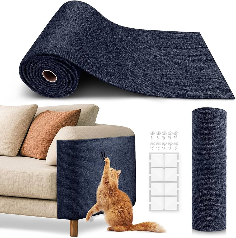 78.7"x15.8" Cat Scratch Mat,Trimmable Self-Adhesive Carpet,DIY Climb Cat Scratcher for Cat Couch ... | Amazon (US)