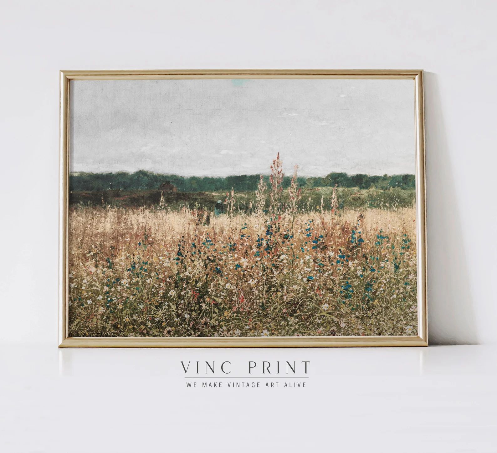 Wildflower Field Landscape Oil Painting | Spring Meadow | Nature Oil Painting | Digital | Printab... | Etsy (US)