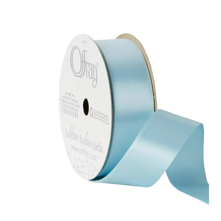 Offray Ribbon, Powder Blue 7/8 inch Single Face Satin Polyester Ribbon, 18 feet | Walmart (US)