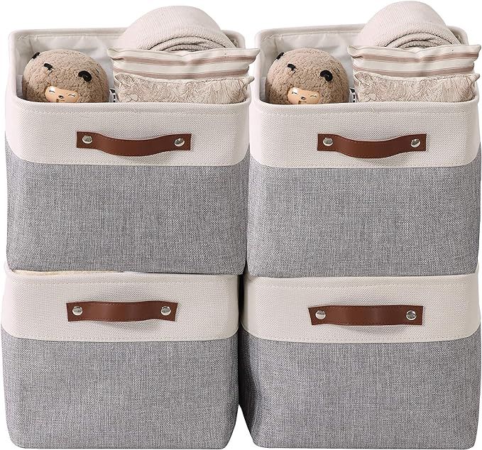 DECOMOMO Storage Bins | Fabric Storage Basket for Shelves for Organizing Closet Shelf Nursery Toy... | Amazon (US)