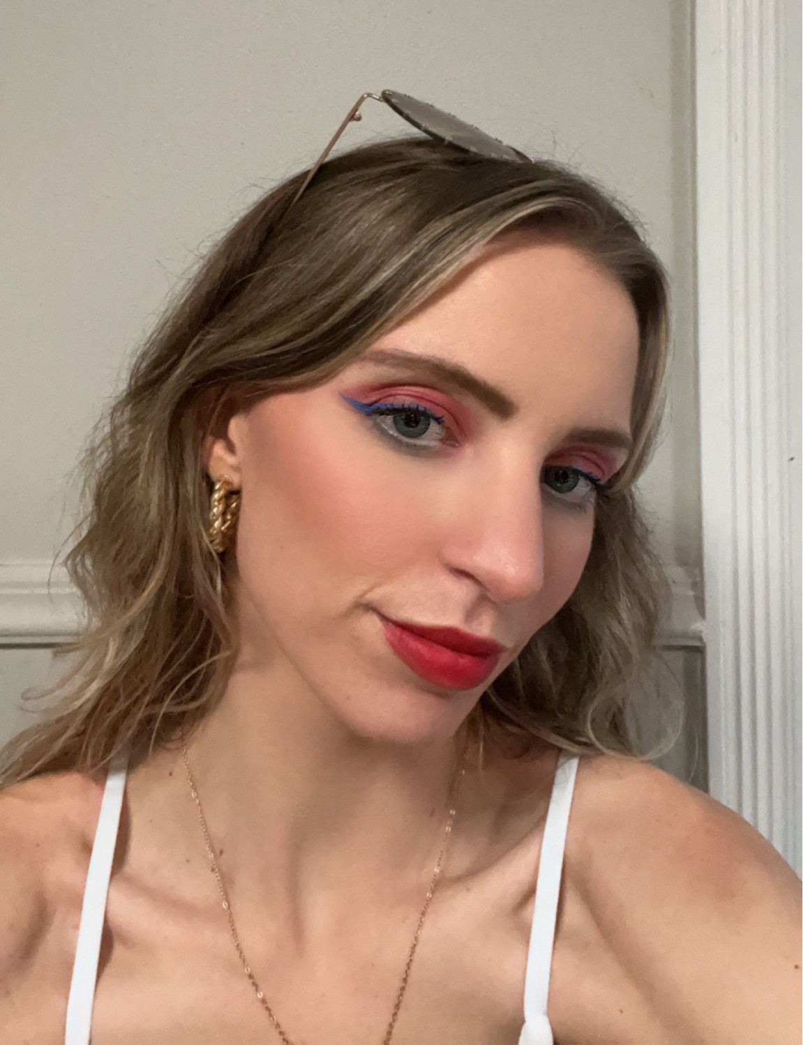 Summer makeup 
#Nars red lipstick shade dragon girl
#colourpop lipliner shade bumble
#bareminerals shade medium beige
#DIBS bronzer and blush shade 4
Anastasia eyebrow shade Taupe
Concelear shade 110 fair 

#ulta #summermakeup #redlip 

#LTKunder50 #LTKbeauty #LTKunder100