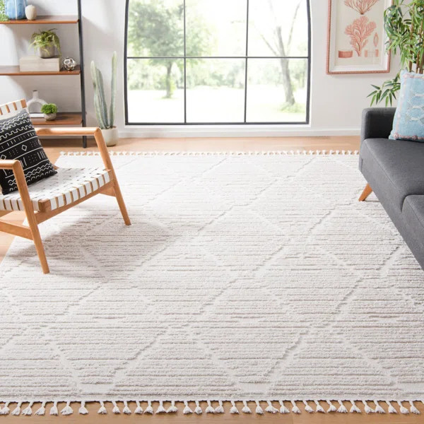 Idris Geometric Beige Area Rug | Wayfair Professional