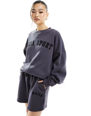 Kaiia logo sweatshirt in dark gray - part of a set | ASOS (Global)