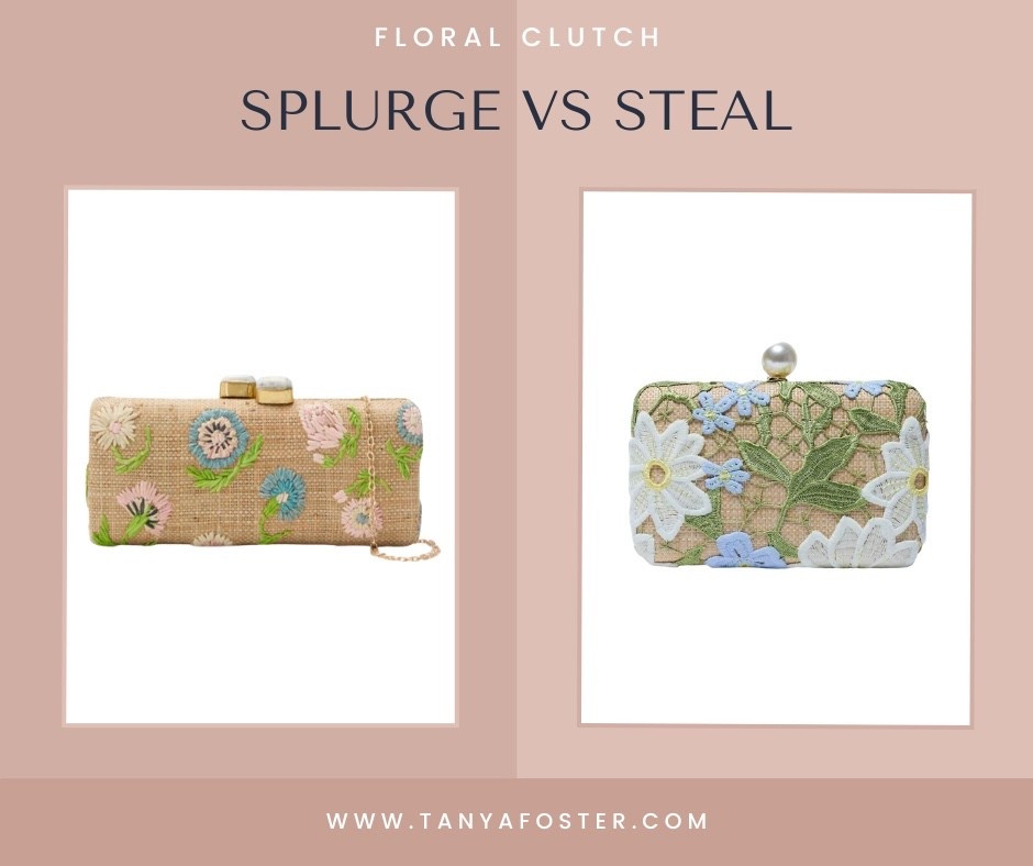 Splurge versus steal floral embroidered clutch! Perfect for a spring wedding or event 

#LTKSeasonal #LTKWedding