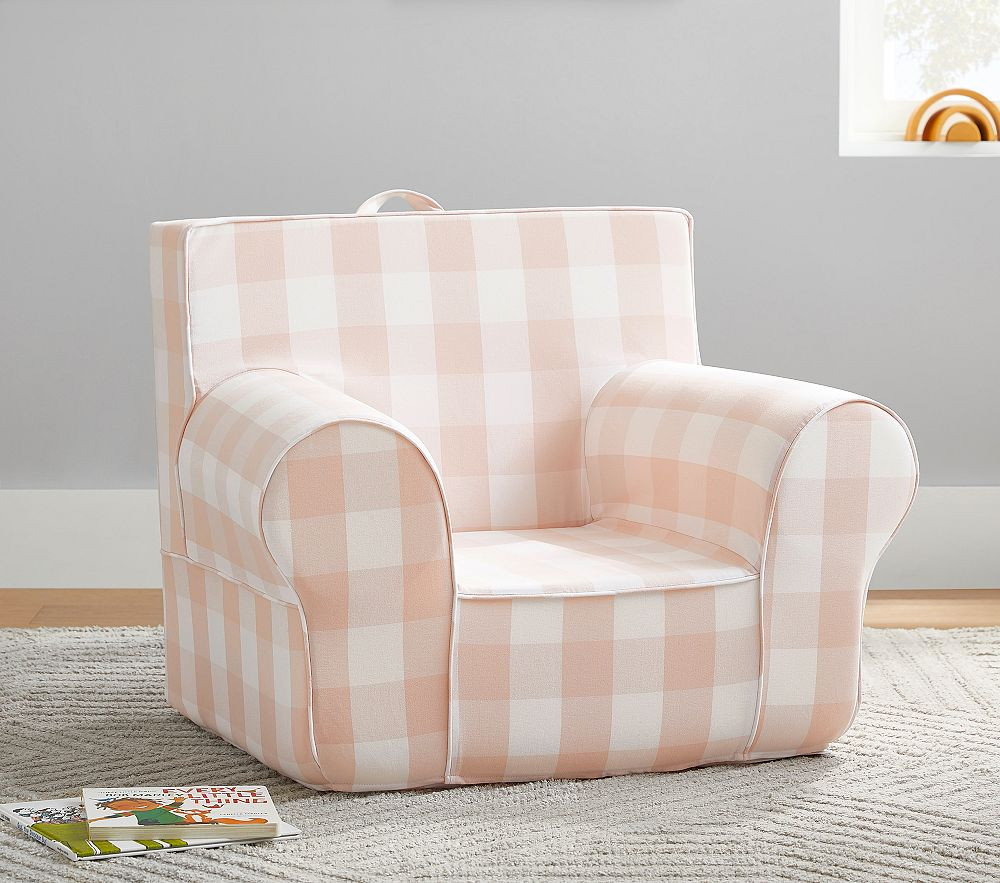 Kids Anywhere Chair®, Blush Buffalo Check Slipcover Only | Pottery Barn Kids