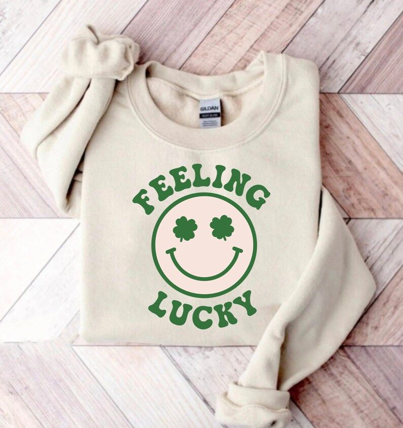 Feeling Lucky St. Patricks Day Shirt Women, St Patty Day Shirt, Leaf Clover Shirt, Saint Patricks... | Etsy (US)