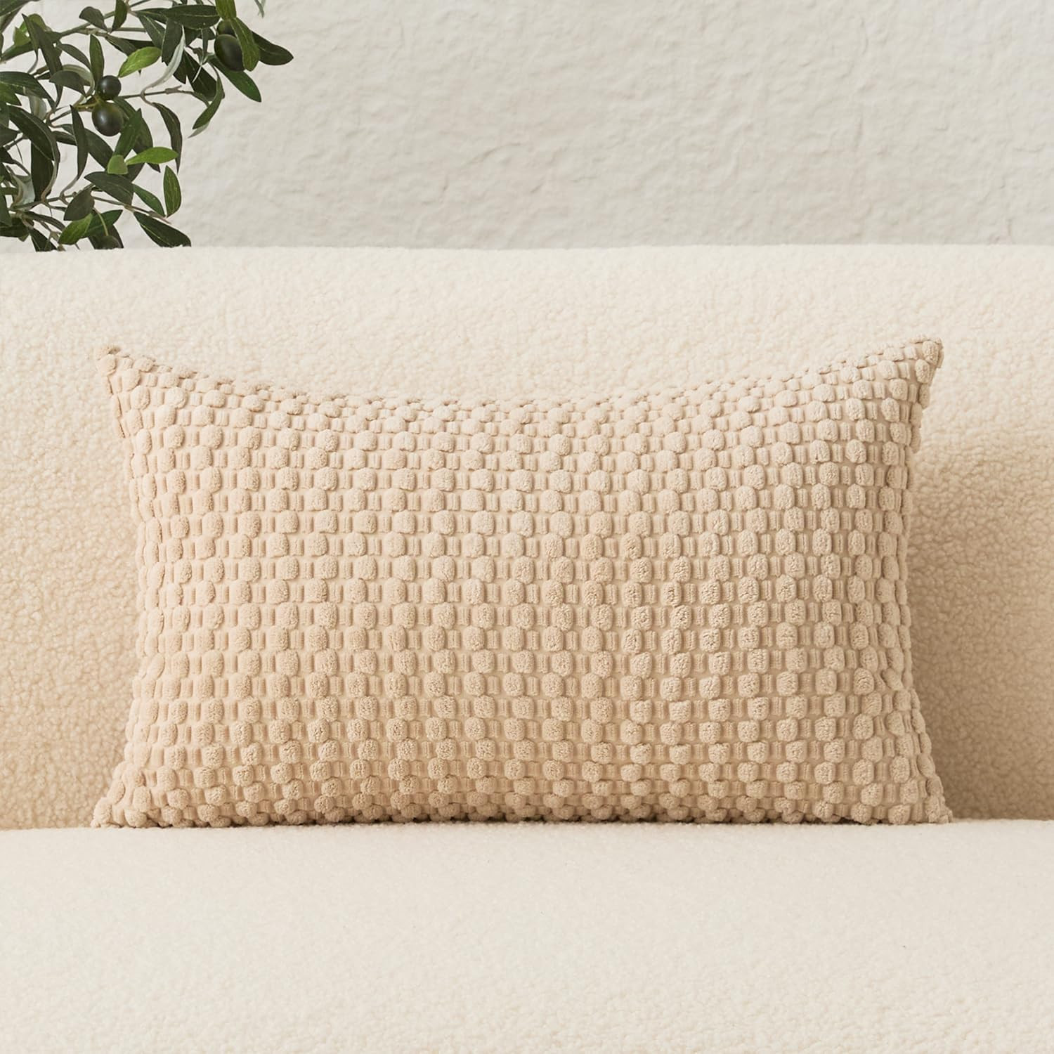 UGASA Velvet 12x20 Inch Lumbar Throw Pillow Cover, Both Sides Corduroy Striped, Soft Solid Decora... | Amazon (US)