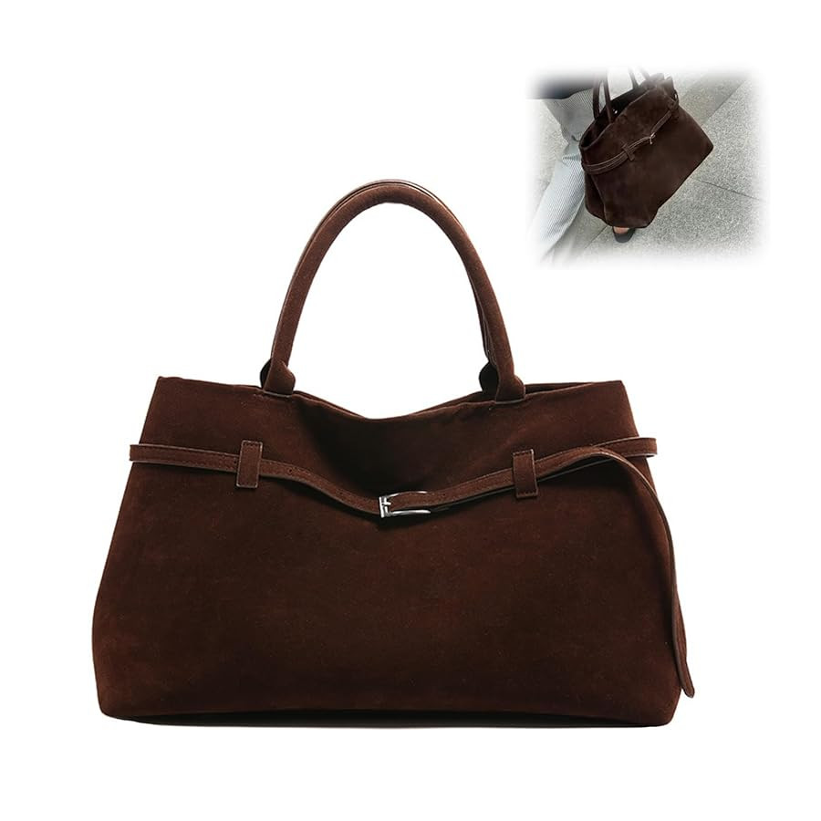 Faux Suede Bags for Women Slouchy Hobo Bag Large Suede Tote Bag Bucket Handbag Retro Purse Vintag... | Amazon (US)