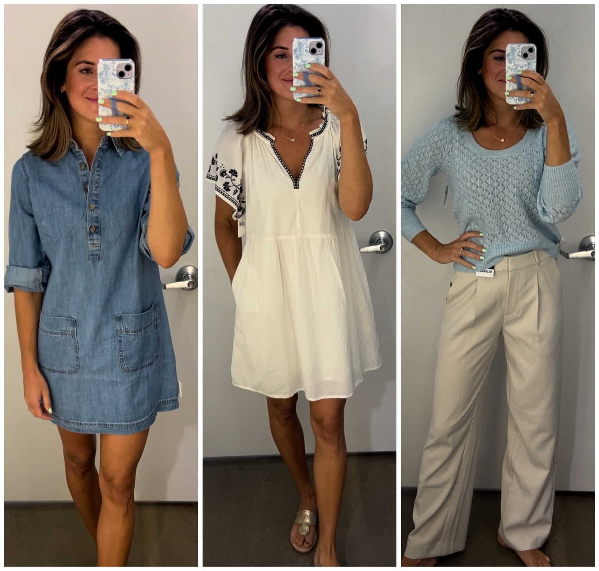 jean popover shirt dress old navy Long-Sleeve Popover Jean Mini Dress