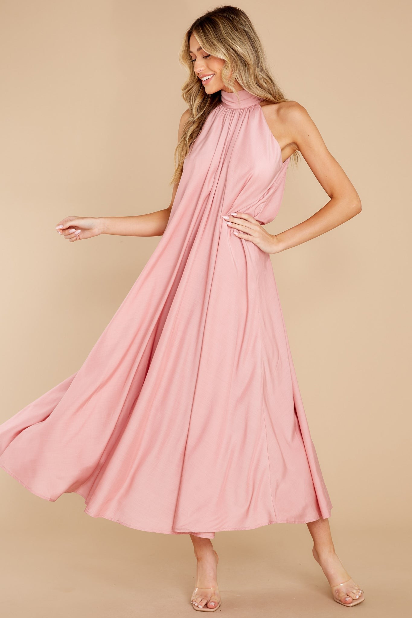 Worth Every Penny Rose Pink Maxi Dress | Red Dress 