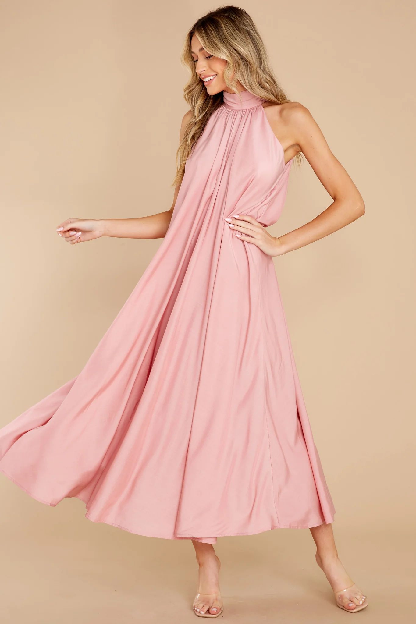 Worth Every Penny Rose Pink Maxi Dress | Red Dress 