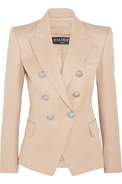 Balmain - Double-breasted Wool Blazer - Beige | NET-A-PORTER (US)