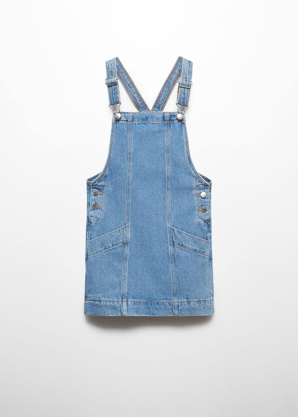 Short cotton pinafore dress -  Girls | Mango Kids USA | MANGO (US)
