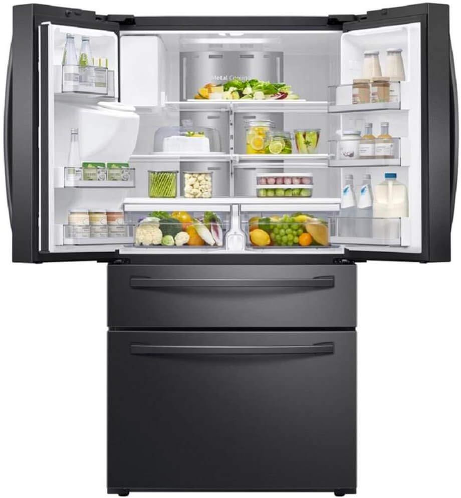 SAMSUNG RF28R7551SG 27.7 Cu. Ft. Black Stainless French Door Smart Refrigerator | Amazon (US)