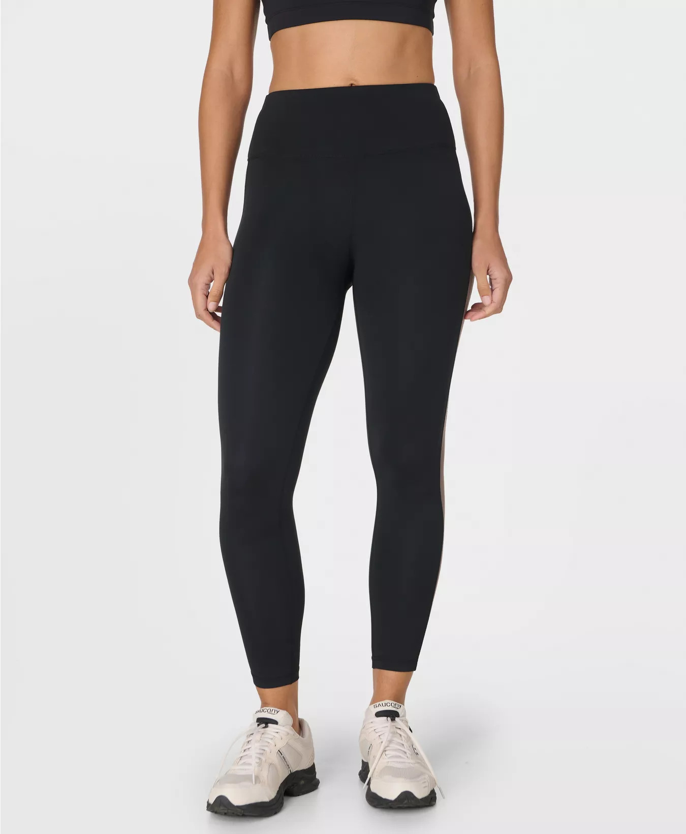 All Day 7/8 Side Stripe Legging - Black Taupe | Women's Leggings | Sweaty Betty | Sweaty Betty UK