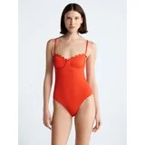 Free Assembly Women's Scalloped Balconette Underwire One Piece Swimsuit, Sizes XS-XL | Walmart (US)