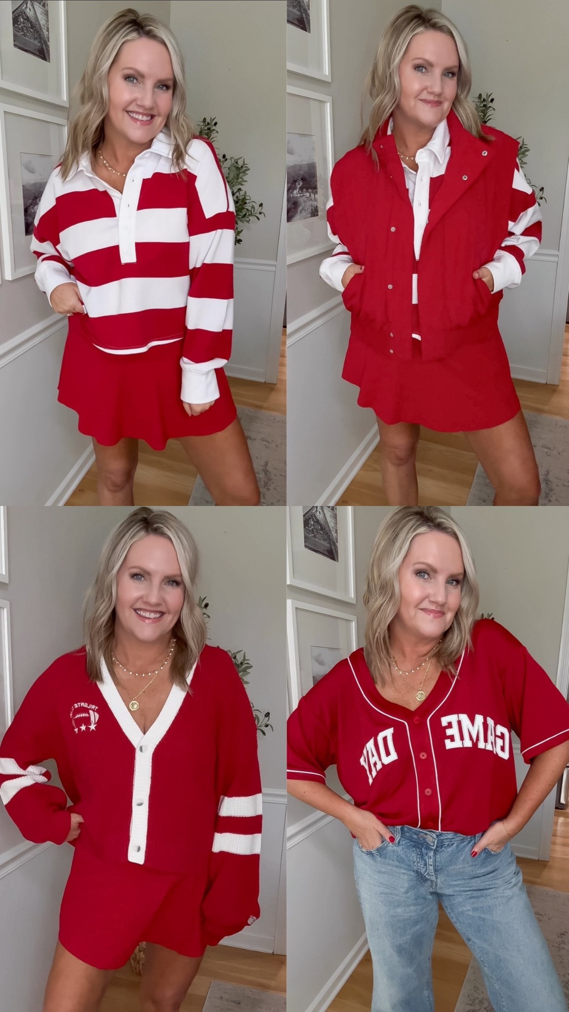 Target game day outfits! I’m in size medium in the skort, shorts & all tops. Except the denim shirt I’m in small (runs oversized) 


#LTKSeasonal #LTKStyleTip #LTKFindsUnder50